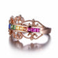 Rainbow Colorful Topaz 925 Silver Ring