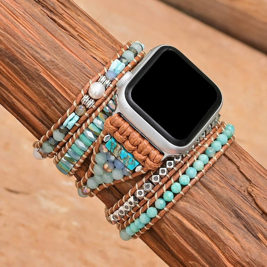 Böhmisches Amazonit-Apple-Watch-Armband