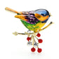 Elegant Enamel & Zirconia Bird Brooch