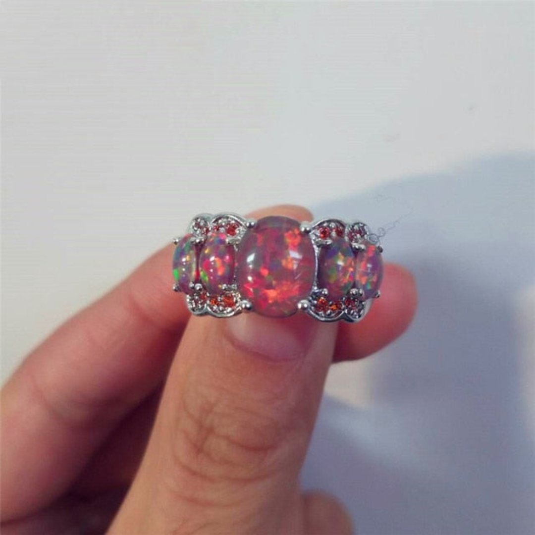 Spiritual Fire Opal & Zirconia Ring