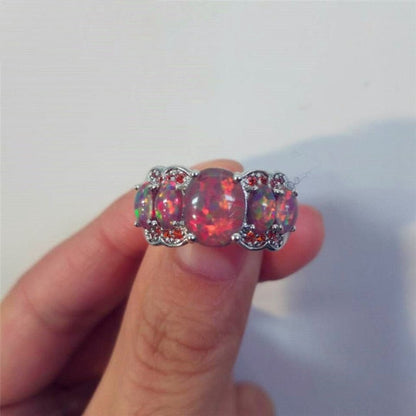 Spiritual Fire Opal & Zirconia Ring