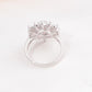 Flower White Fire Opal Silver Plated Ring