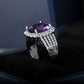 Shining Amethyst Sterling Silver Adjustable Ring
