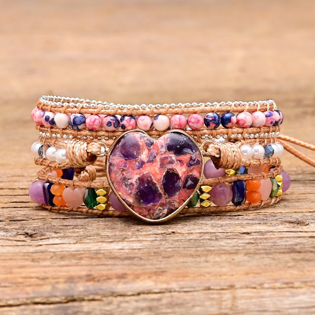 Romantic Mixed Color Calcite Wrap Bracelet