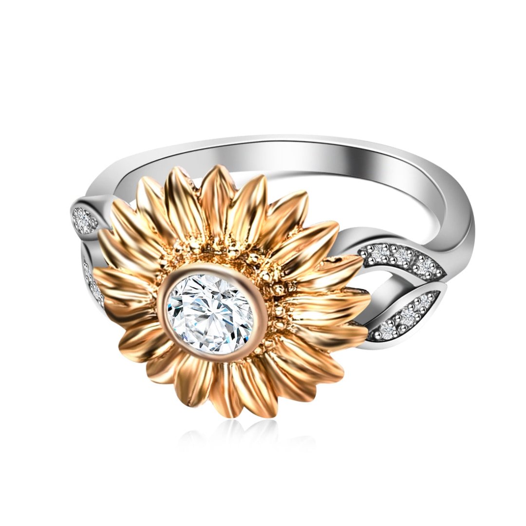 Ring mit Sonnenblumen-Zirkonia