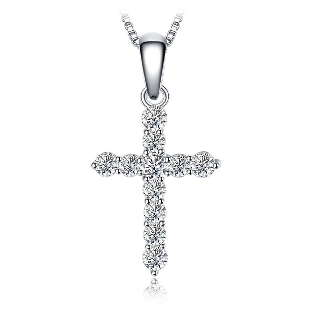 Chic Cross Zirconia Sterling Silver Pendant