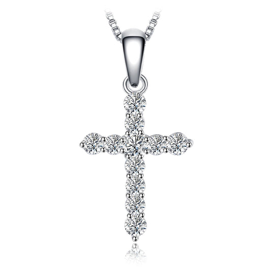 Chic Cross Zirconia Sterling Silver Pendant
