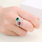 Luxury Emerald & Ruby Silver Ring
