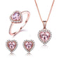 Elegant Morganite Sterling Silver Set