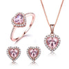 Elegant Morganite Sterling Silver Set