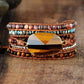 Elegantes Tigerauge Jaspis Wickelarmband