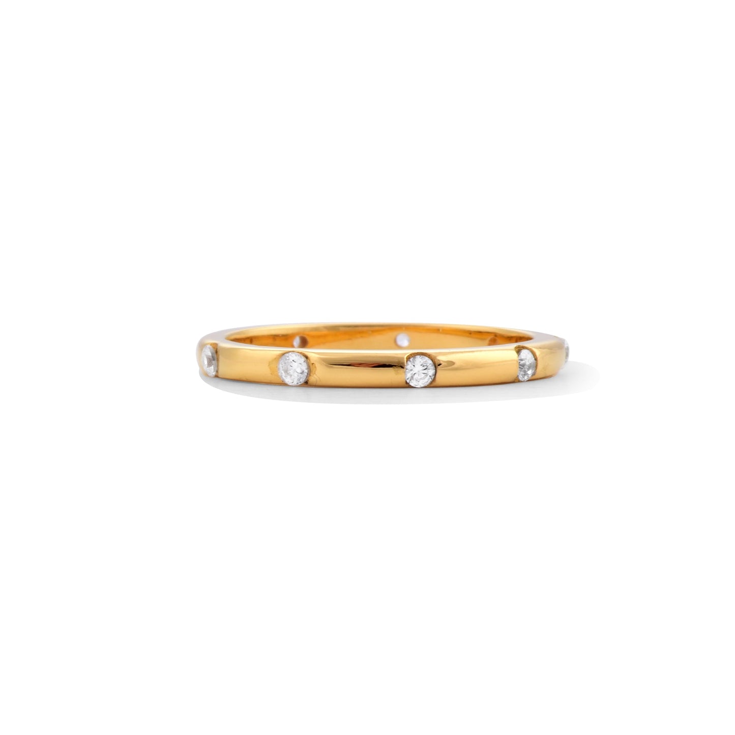 Stapelring aus Gold mit Zirkonia