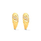 Pave Croissant Dome Gold Vermeil Earrings