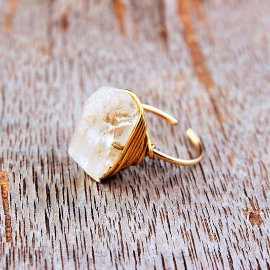 Spiritual Raw Quartz Boho Ring