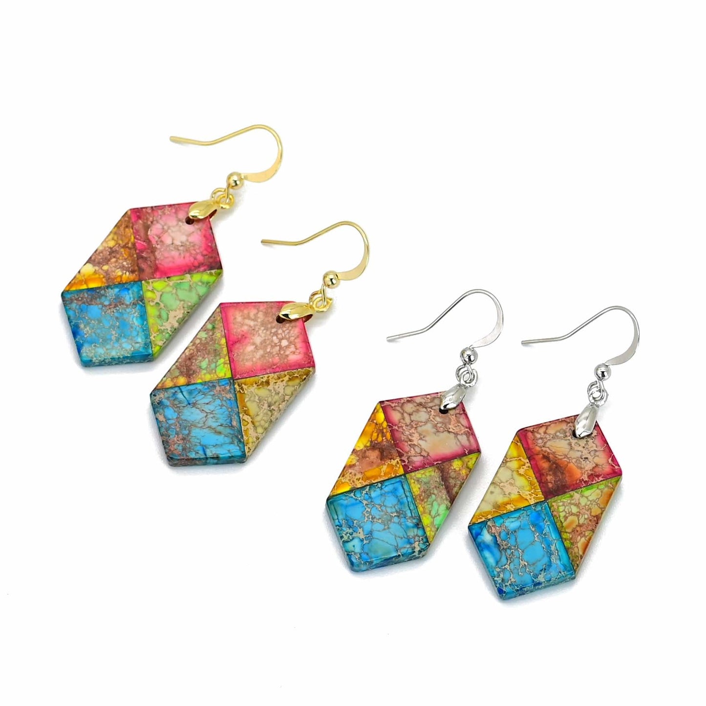 Hexagonal Jasper Earrings
