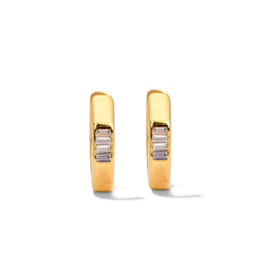 Hexagon 24K Gold Vermeil Hoop Earrings