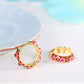 Elegant Red Corundum Gold Plated Earrings