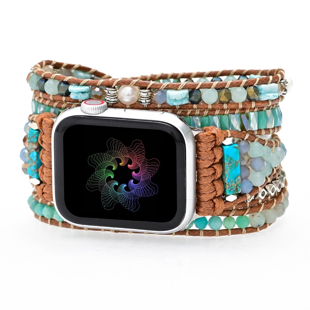 Böhmisches Amazonit-Apple-Watch-Armband
