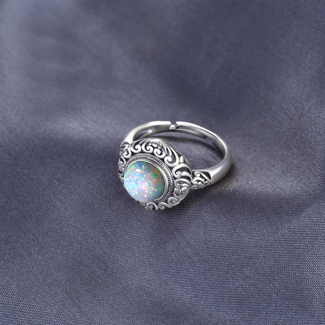Vintage Opal 925 Sterling Silber Ring