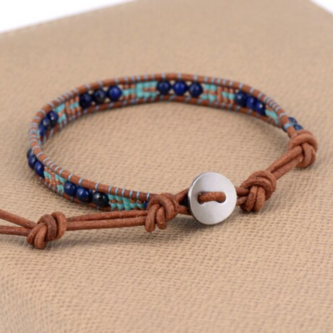 Spirituelles Lapislazuli-Armband, handgefertigt