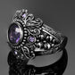 Amethyst-Ring aus 925er Sterlingsilber im Vintage-Stil
