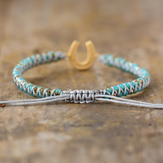 Lucky Horseshoe Blue Jasper Bracelet