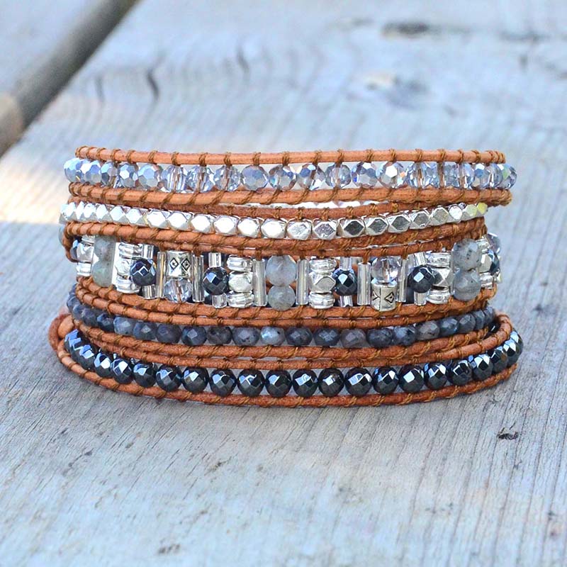Spirituelles Boho Chic Wickelarmband