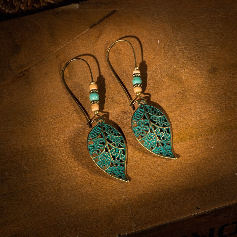 Turquoise Leaf Earrings