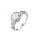 Flower Opal White Gold Plated Ring