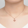 Romantic Rose Quartz Silver Plated Necklace