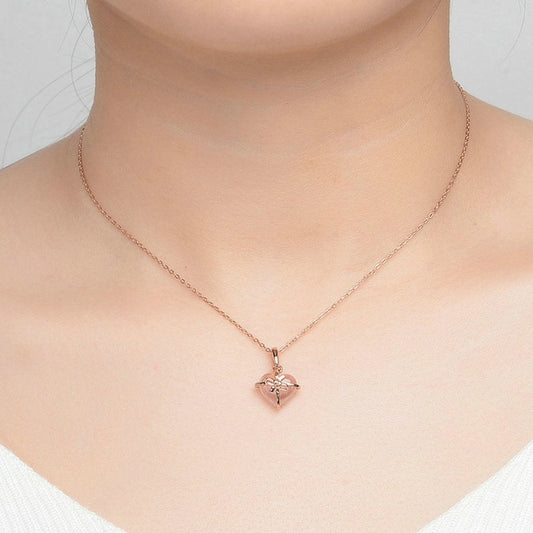 Romantic Rose Quartz Silver Plated Necklace