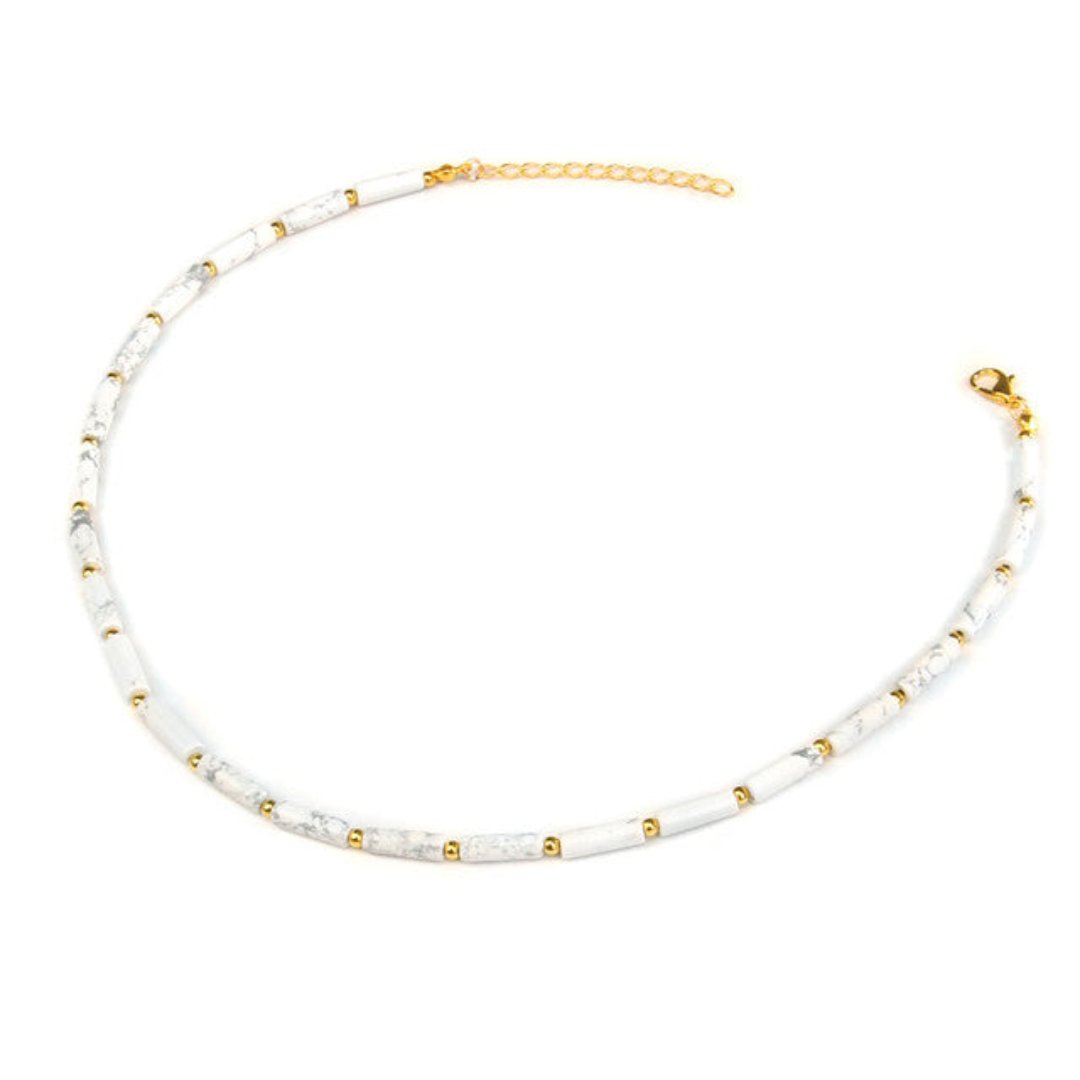 Natural Stone Tube Beads Necklaces