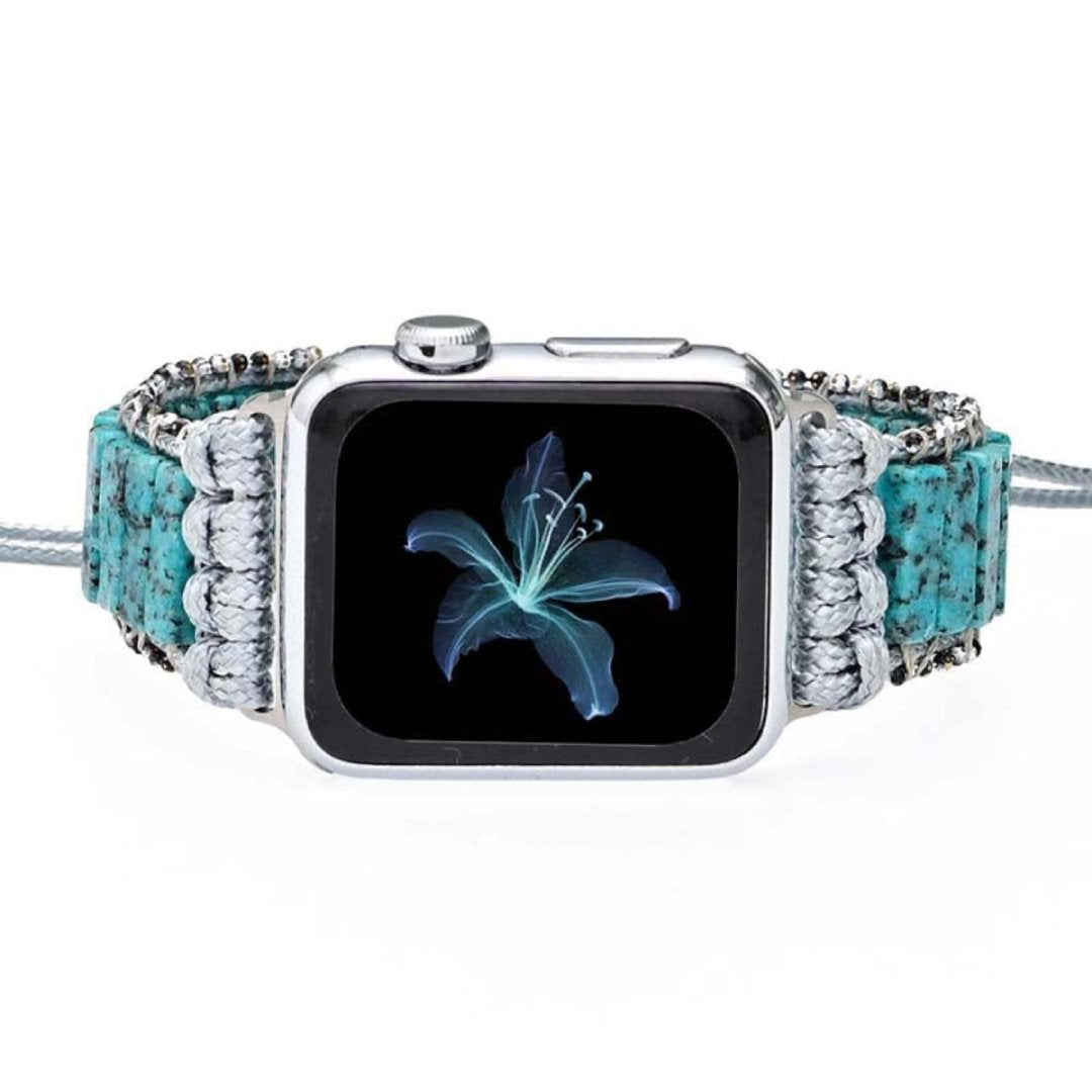 Böhmisches blaues Sesamjaspis-Apple-Watch-Armband