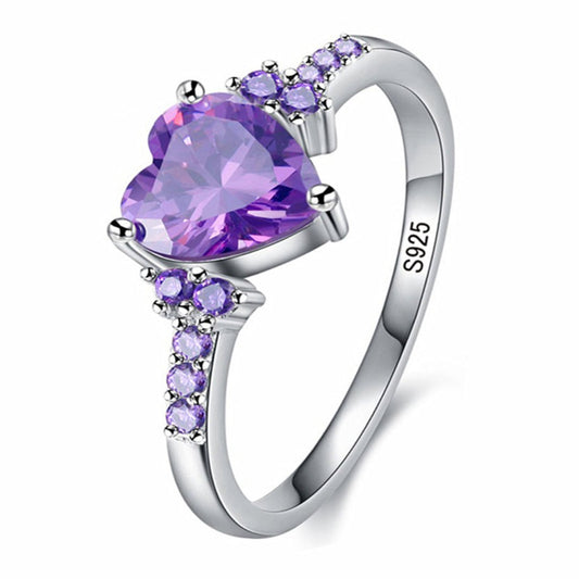 Love Amethyst 925 Sterling Silver Ring