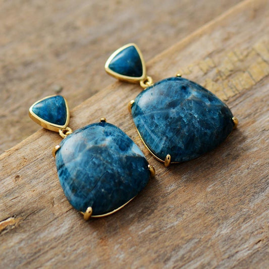 Spiritual Natural Apatite Stud Earrings