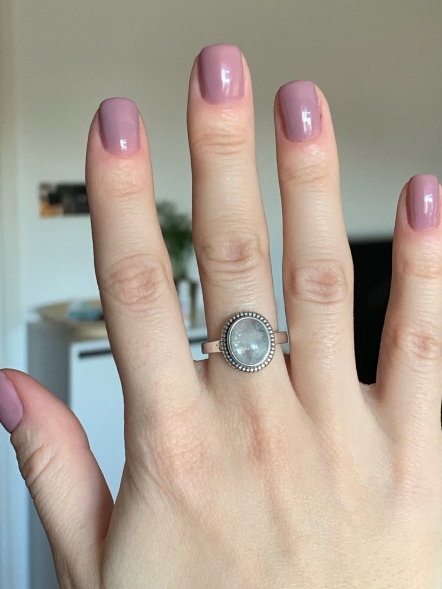 Natural Moonstone Silver Ring