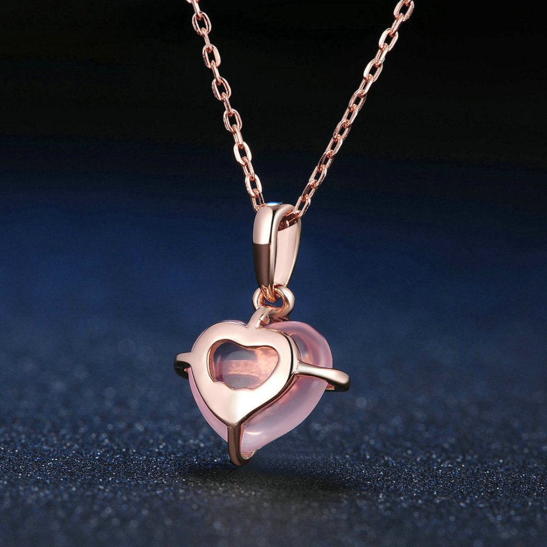 Romantic Rose Quartz Silver Plated Necklace
