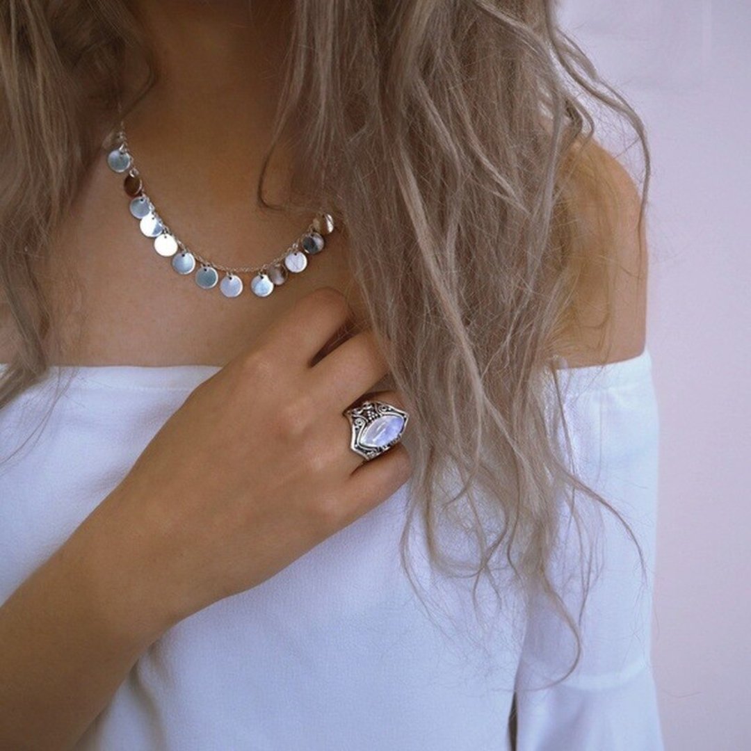 Vintage Moonstone Silver Ring