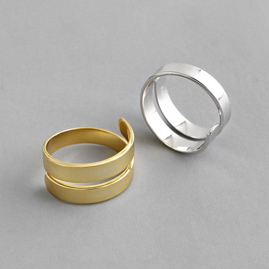 Spiral 925 Sterling Silver Adjustable Ring