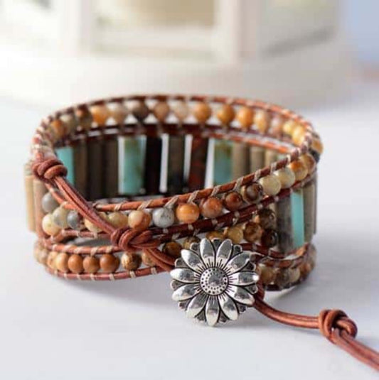 Böhmisches Sonnenblumen-Charm-Armband