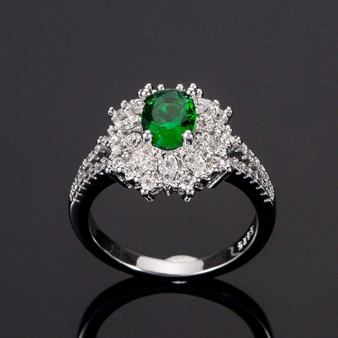 Vintage Emerald & Zircon Ring