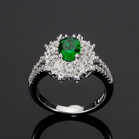 Vintage Emerald & Zircon Ring