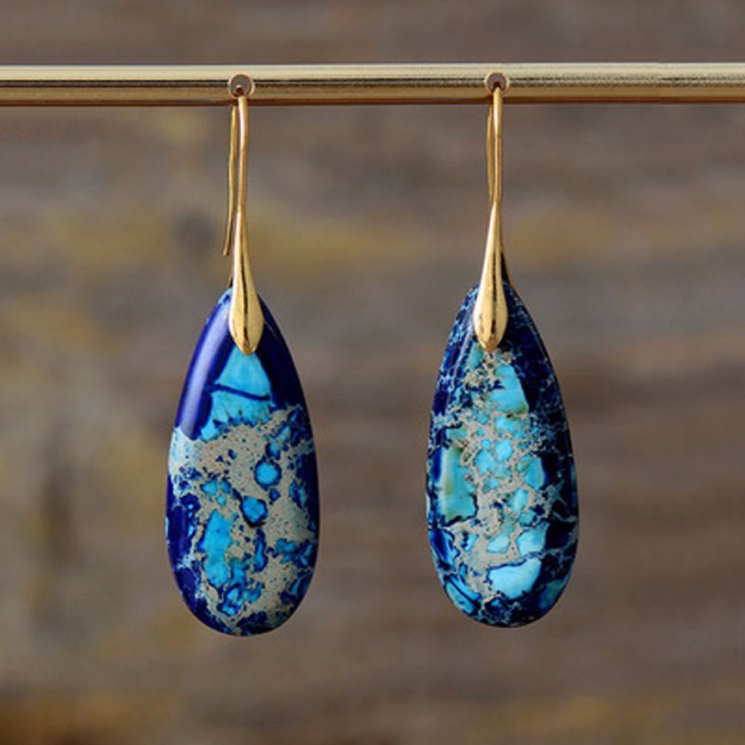 Natural Blue Sea Drop Earrings