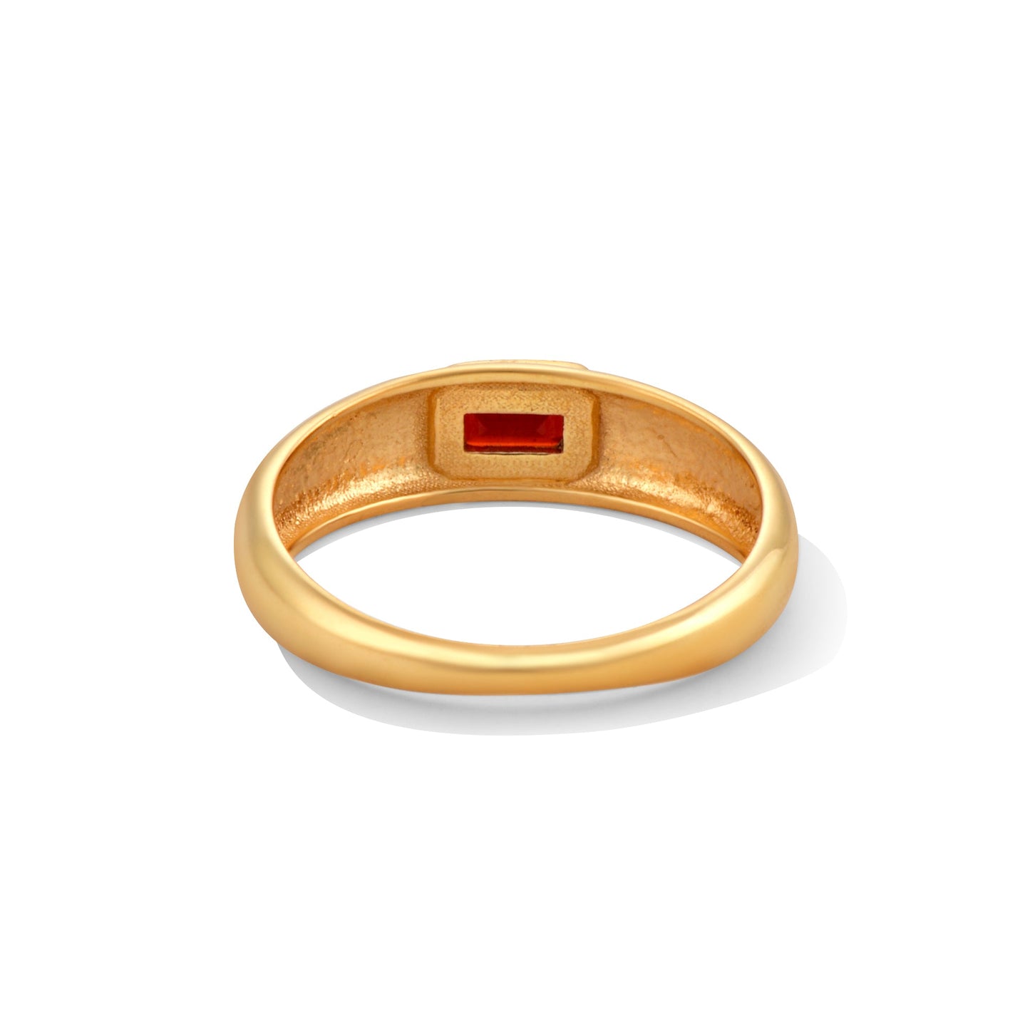 Gewölbter Granat-Goldring