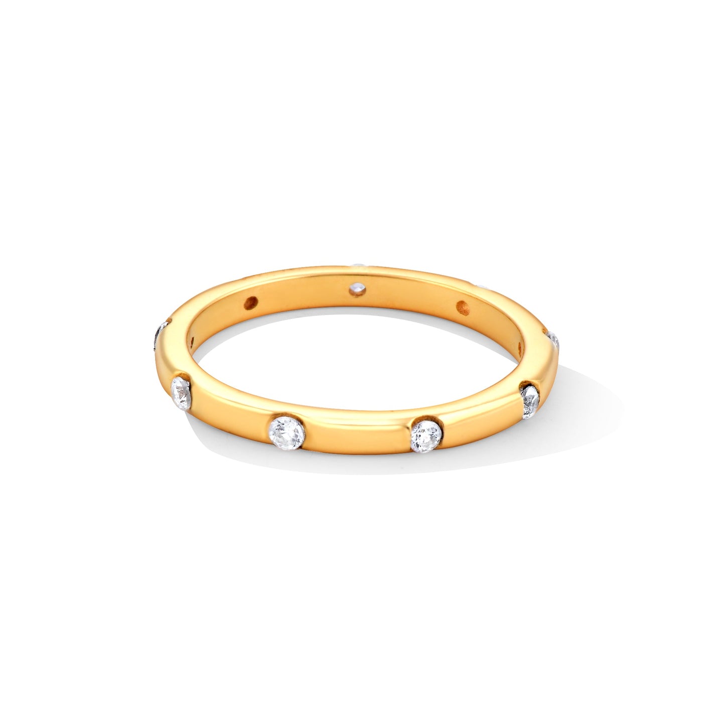 Stapelring aus Gold mit Zirkonia