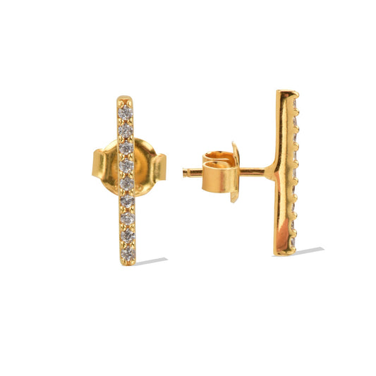 Ohrstecker mit Stab aus 24 Karat Gold Vermeil