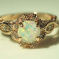 Flower Zirconia Opal Ring