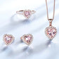 Elegant Morganite Sterling Silver Set