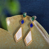 Enchanting Malachite Lapis Lazuli S925 Silver Earrings