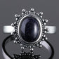 Elegant Natural Blue Sandstone Silver Ring